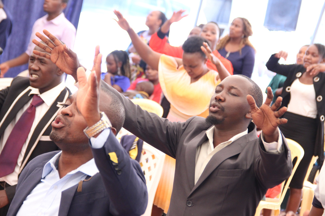 Worship team leading the congregation