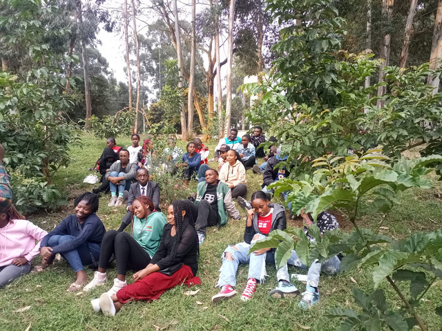 Young people taking part in an outdoor retreat